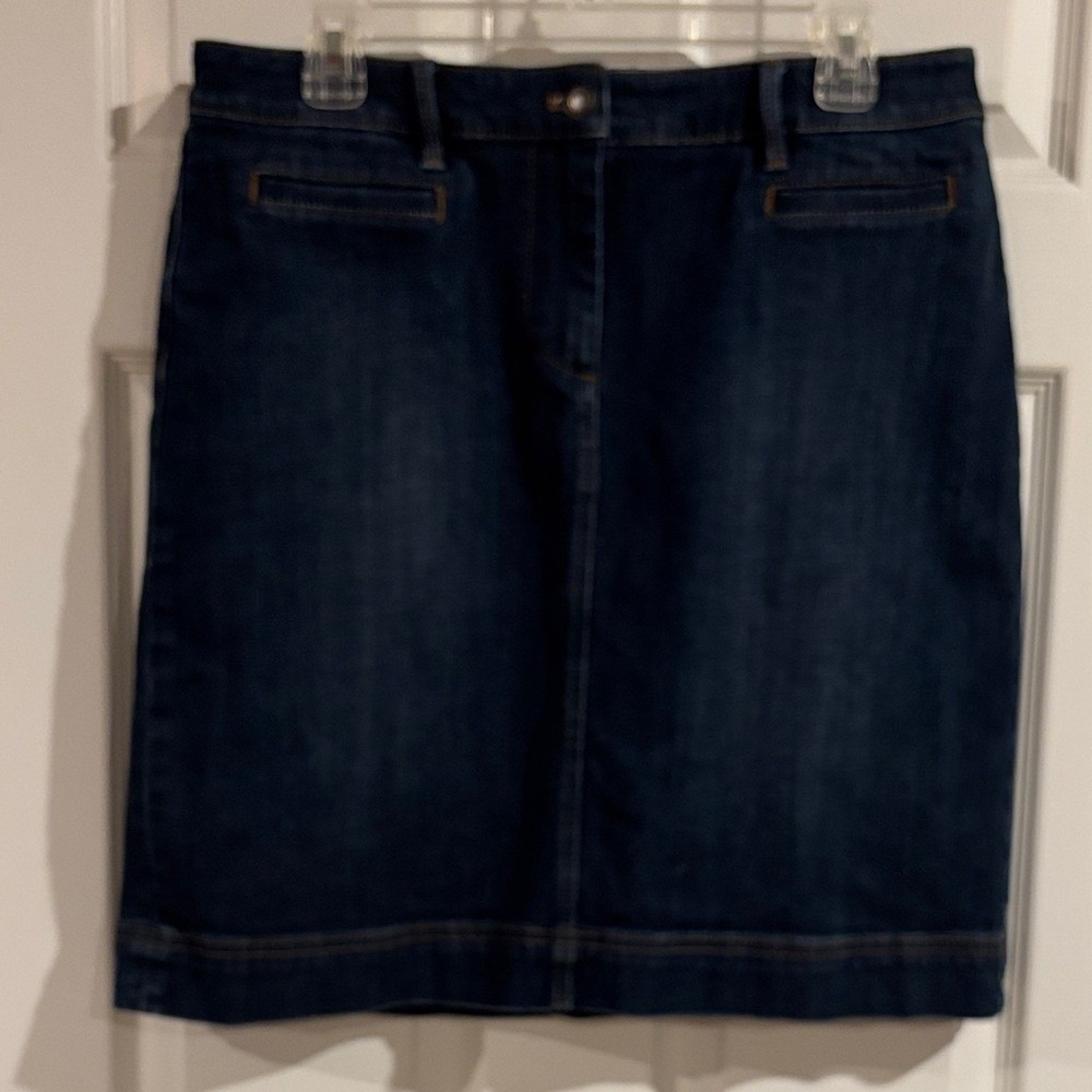 Talbots‎ Women's Dark Blue Pencil Denim Skirt size 10